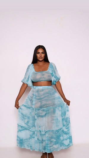 Kimberley Skirt Set Sea Blue